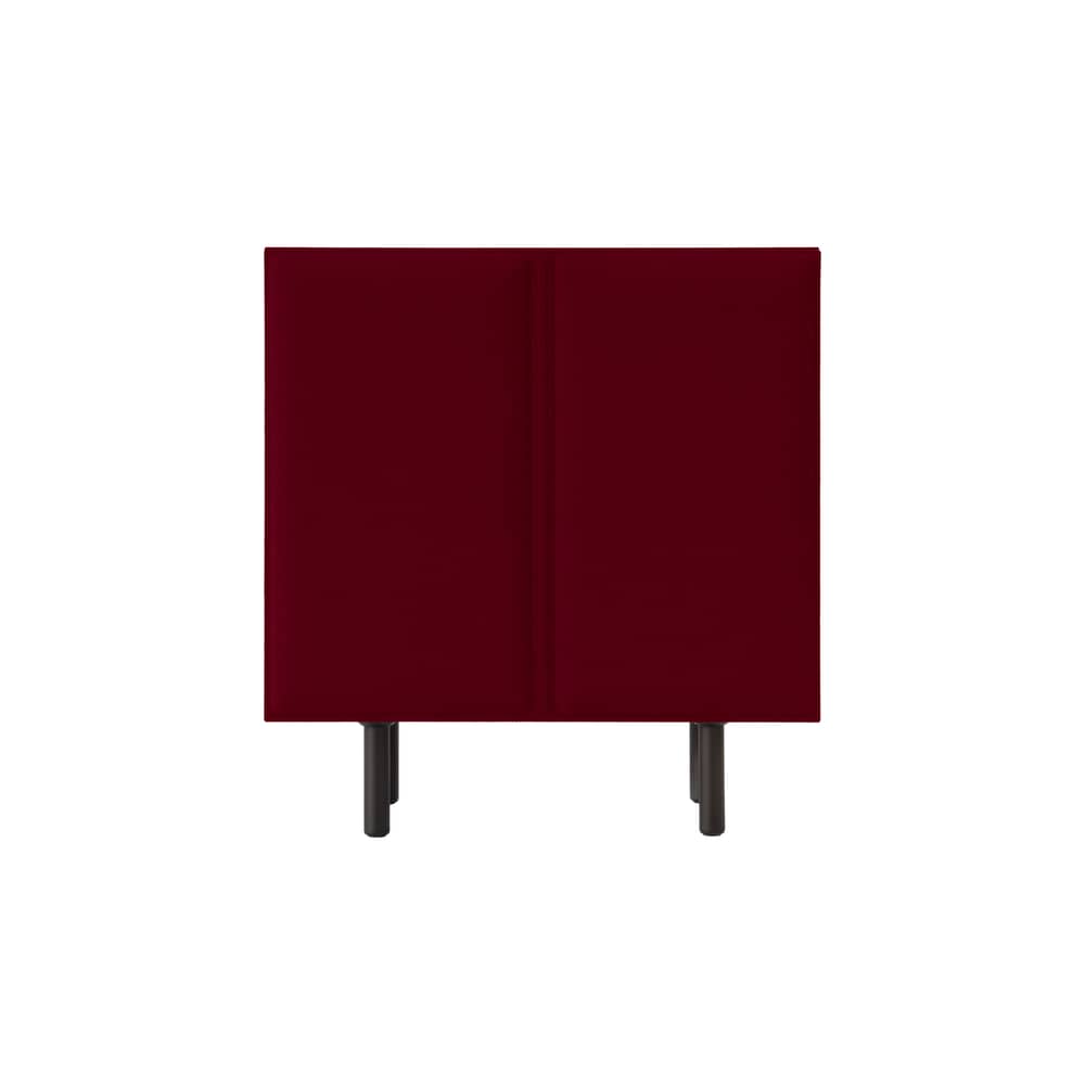 Buffet Tacito rouge / L 100 x H 107 cm - Portes en feutre - Magis - Bordeaux (intérieur portes vert clair) - Aluminium anodisé, Feutre, MDF