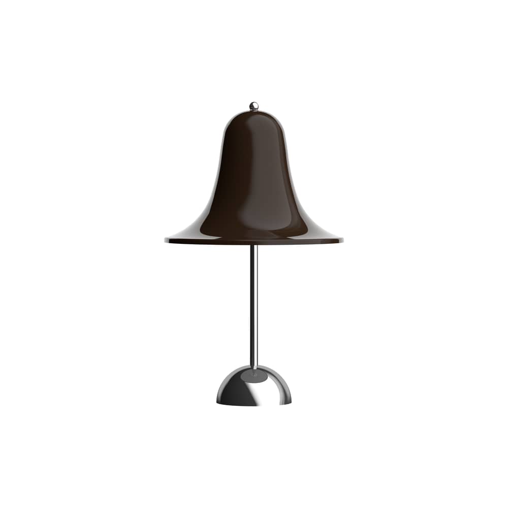 Lampe sans fil rechargeable Pantop Portable LED plastique marron / Verner Panton (1980) - Verpan - Brun profond / Pied chromé - Métal, Plastique