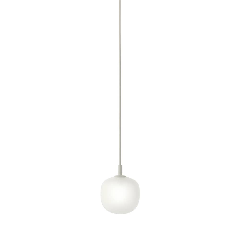 Rime Pendant glass white / Ø 12 - Hand-blown glass - Muuto - Grey frame / White - Mouth blown glass, Varnished aluminium