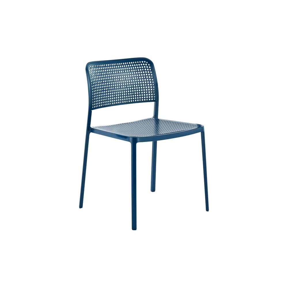 Stapelbarer Stuhl Audrey plastikmaterial blau - Kartell - Blau - bemaltes Aluminium, Polypropylen