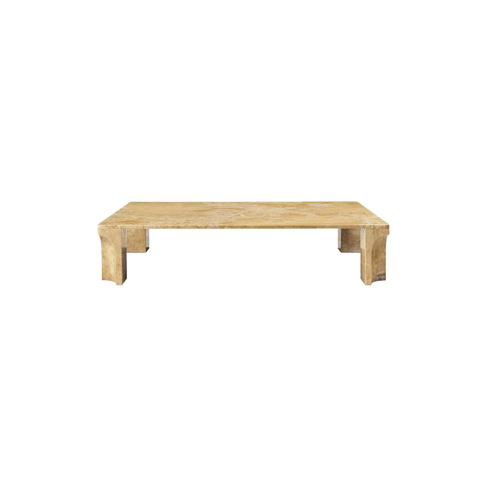Table basse Doric marbre jaune / 140 x 80 cm - Gubi - Marbre ambre miel - Marbre