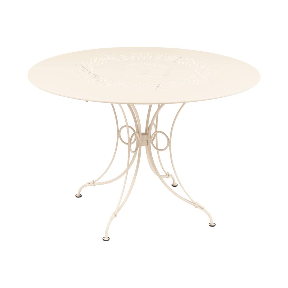 Table ronde 1900 / Ø 117 cm - Trou parasol / 8 personnes - Fermob - Beige latte - Acier