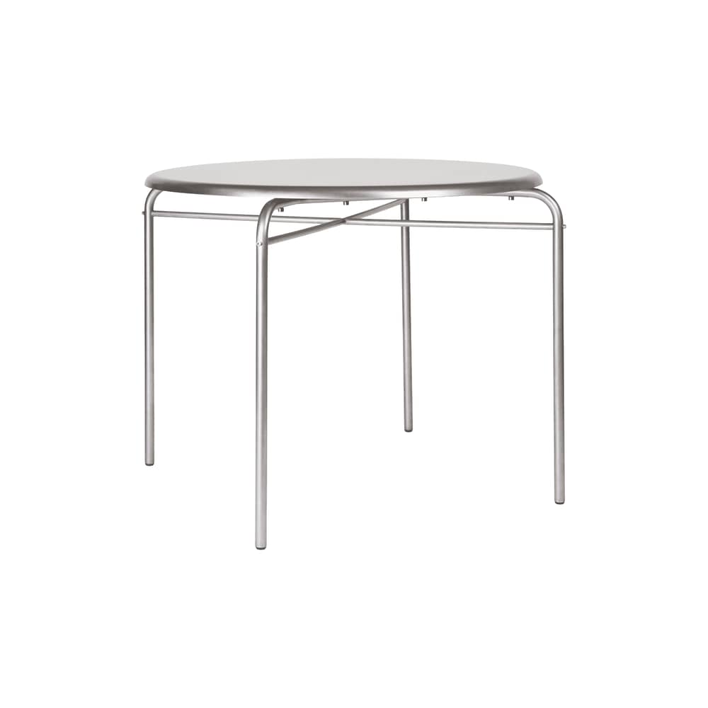 Table ronde Petit Rond OUTDOOR métal / Ø 90 cm - Frama  - Acier brossé - Acier inoxydable brossé