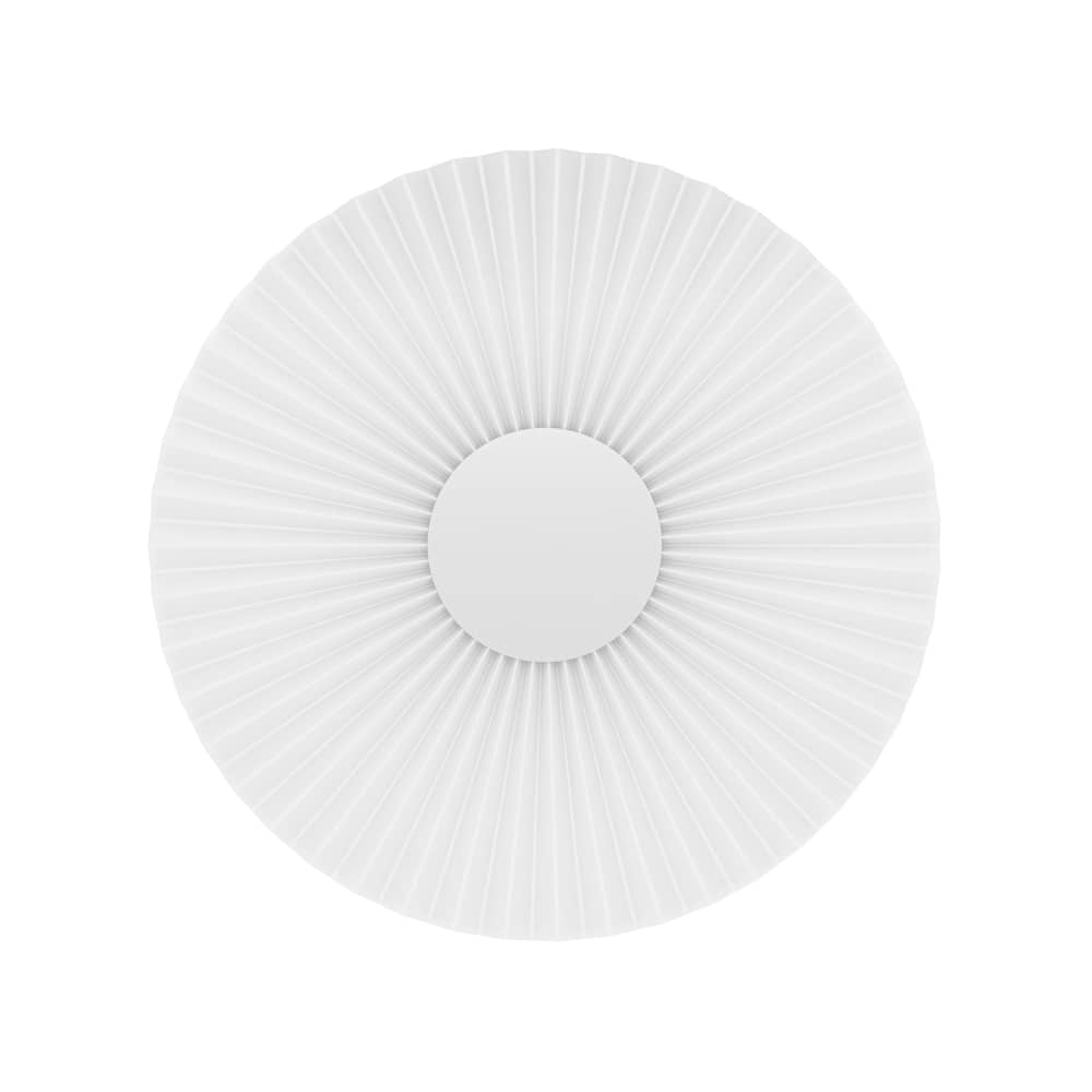Applique Carmen LED tissu blanc /Ø 50 cm - Double branchement : mural ou prise - Hartô - Blanc - Métal laqué, Tissu plissé