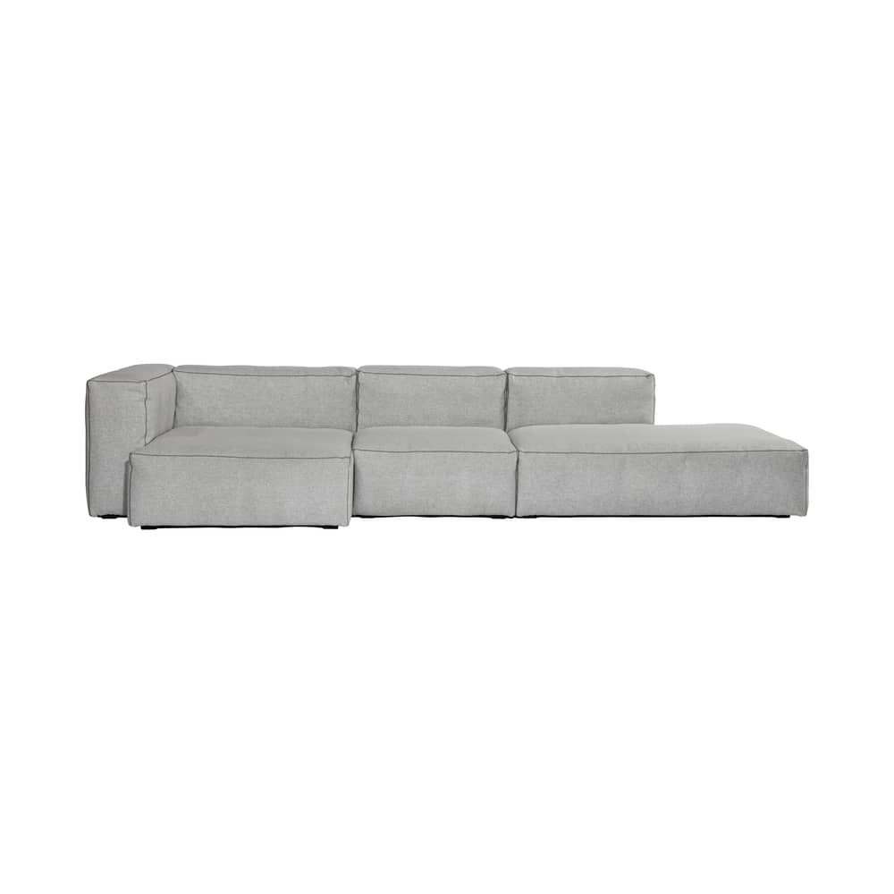 Canapé d\'angle Soft Mags tissu gris / L 314 cm - Accoudoir gauche / Tissu Divina - Hay - Accoudoir gauche / Gris clair (Tissu Divina) -  Tissu Divina, Mousse super soft, Panneaux de particules, Plumes d’oie