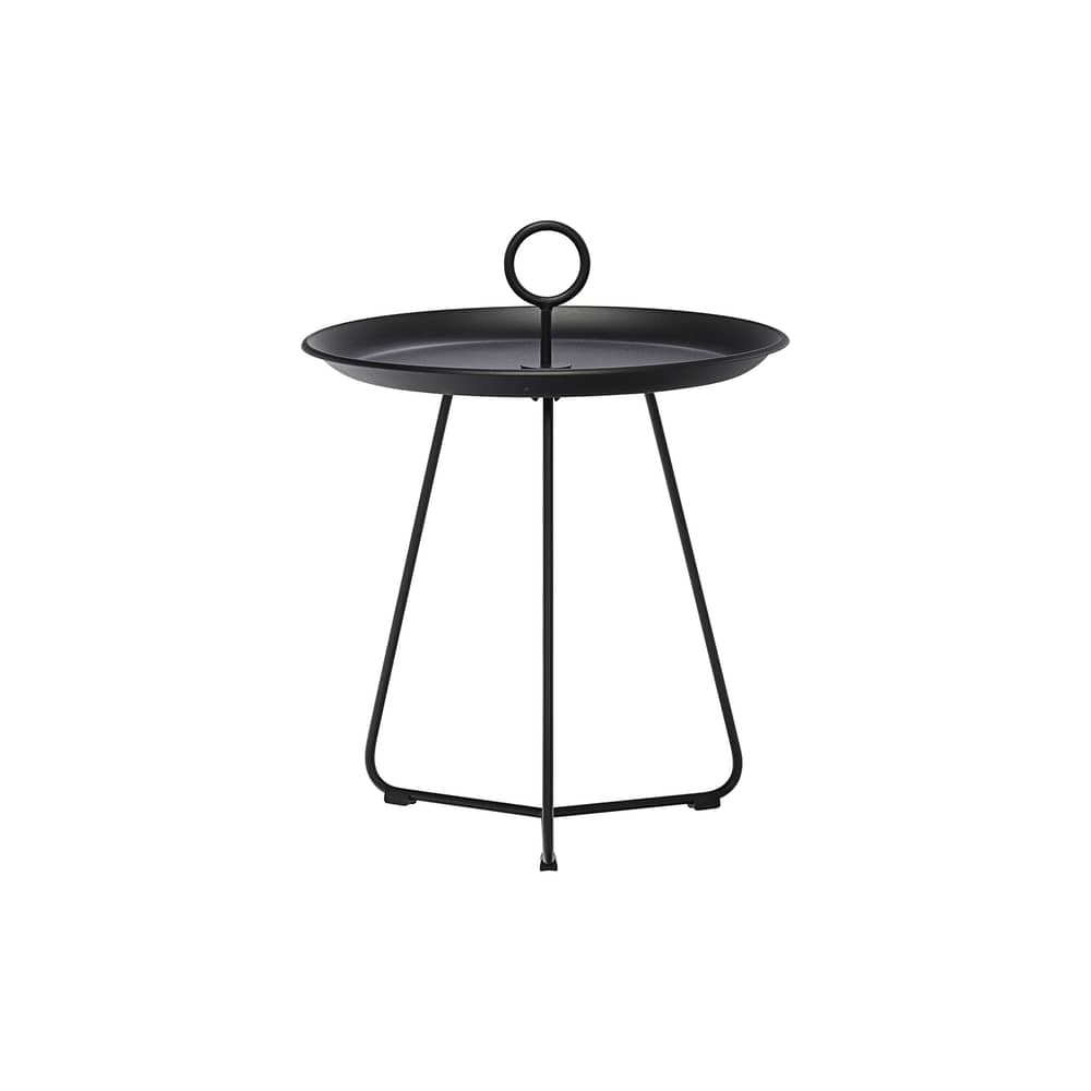 Couchtisch Eyelet Small metall schwarz / Ø 45 cm x H 46,5 cm - Houe - Schwarz - epoxy-beschichtetes Metall