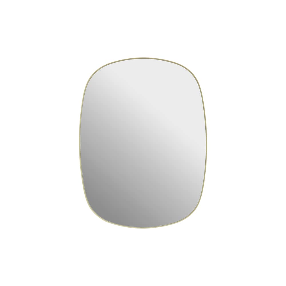 Miroir mural Framed Small métal jaune / 44 x 59 cm - Muuto - Jaune clair - Acier thermolaqué, Verre
