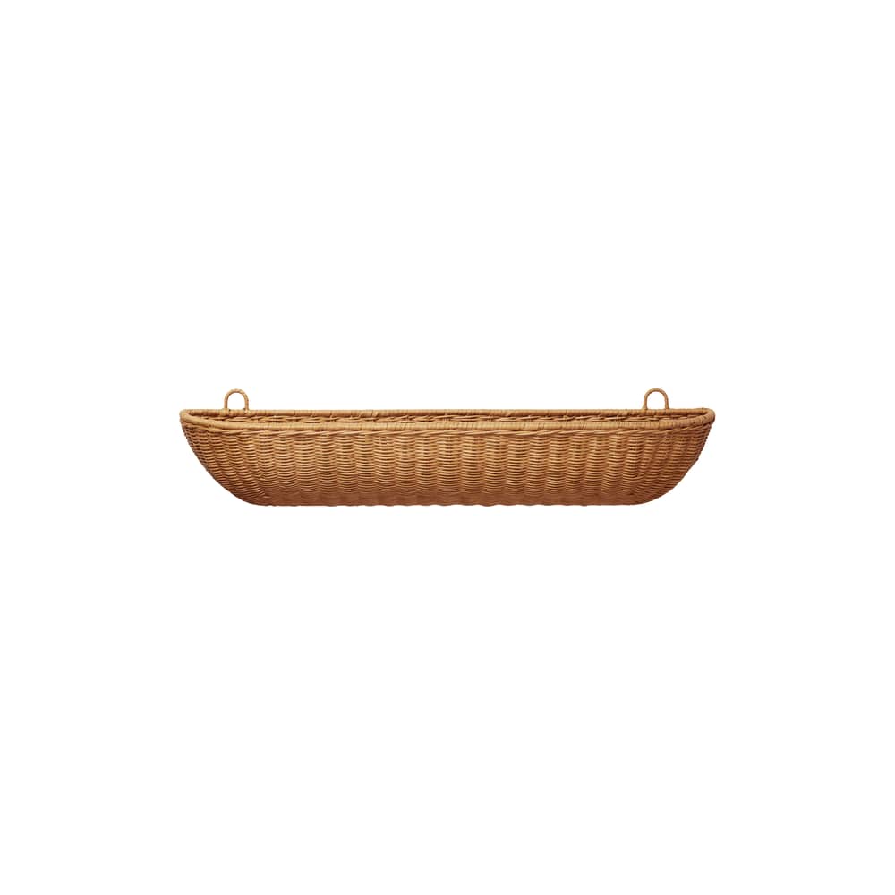 Portaoggetti da parete Braided fibre legno naturale / L 75 x H 14 cm - Ferm Living - Rattan naturale - Rattan intrecciato