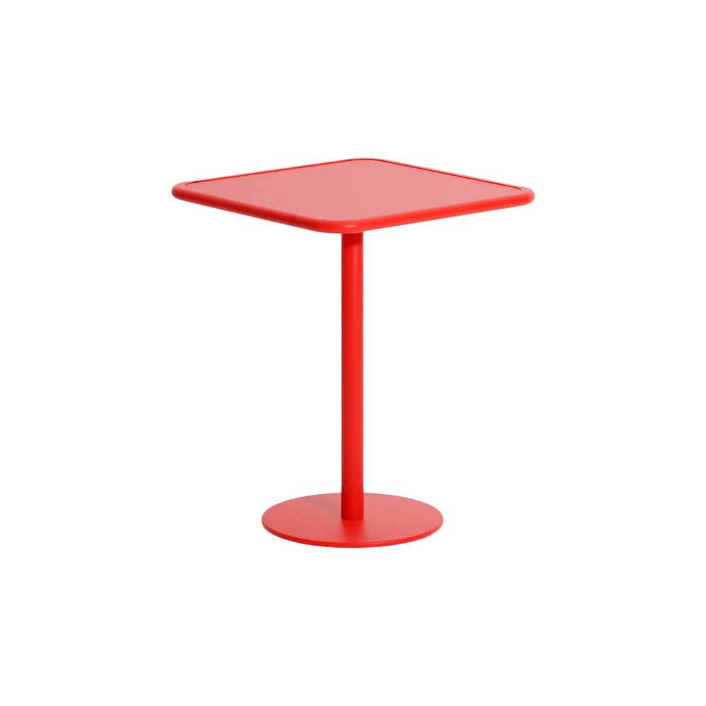 Table carrée Week-end / 60 x 60 cm - Aluminium - Petite Friture - Rouge - Aluminium