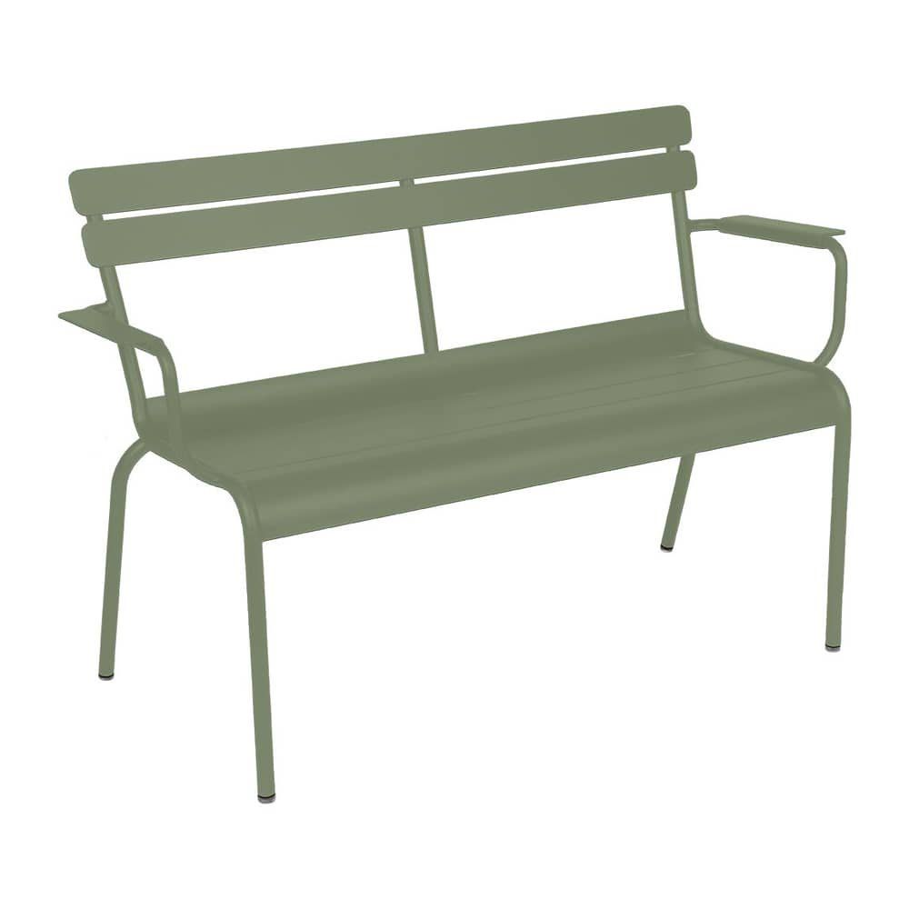 Banc avec dossier Luxembourg métal vert / 2 places - L 131 cm - Fermob - Cactus - Aluminium