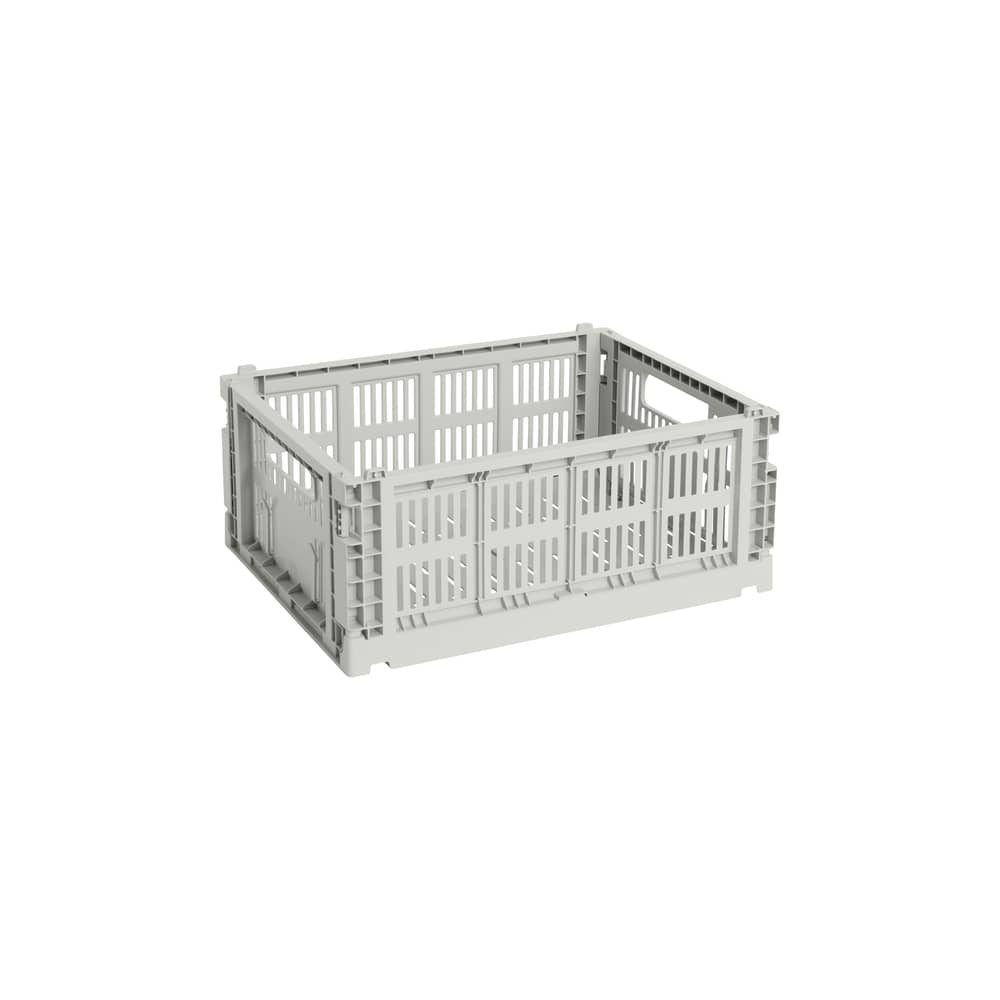 Colour Crate Basket plastic material grey Medium / 26.5 x 34.5 cm - Recycled - Hay - Grey - Recycled polypropylene