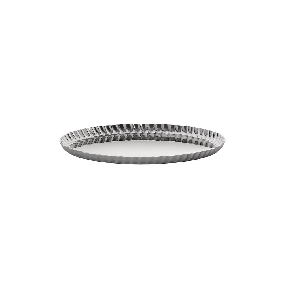 Piano/vassoio Pleats metallo / Ø 23 cm - Alessi - Acciaio Lucido - Acciaio inossidabile