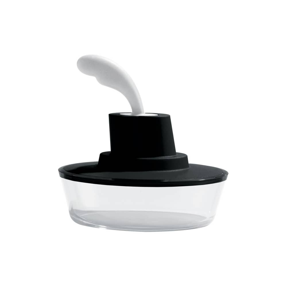 Beurrier Ship Shape / Avec couteau intégré - Alessi - Noir - Matière plastique