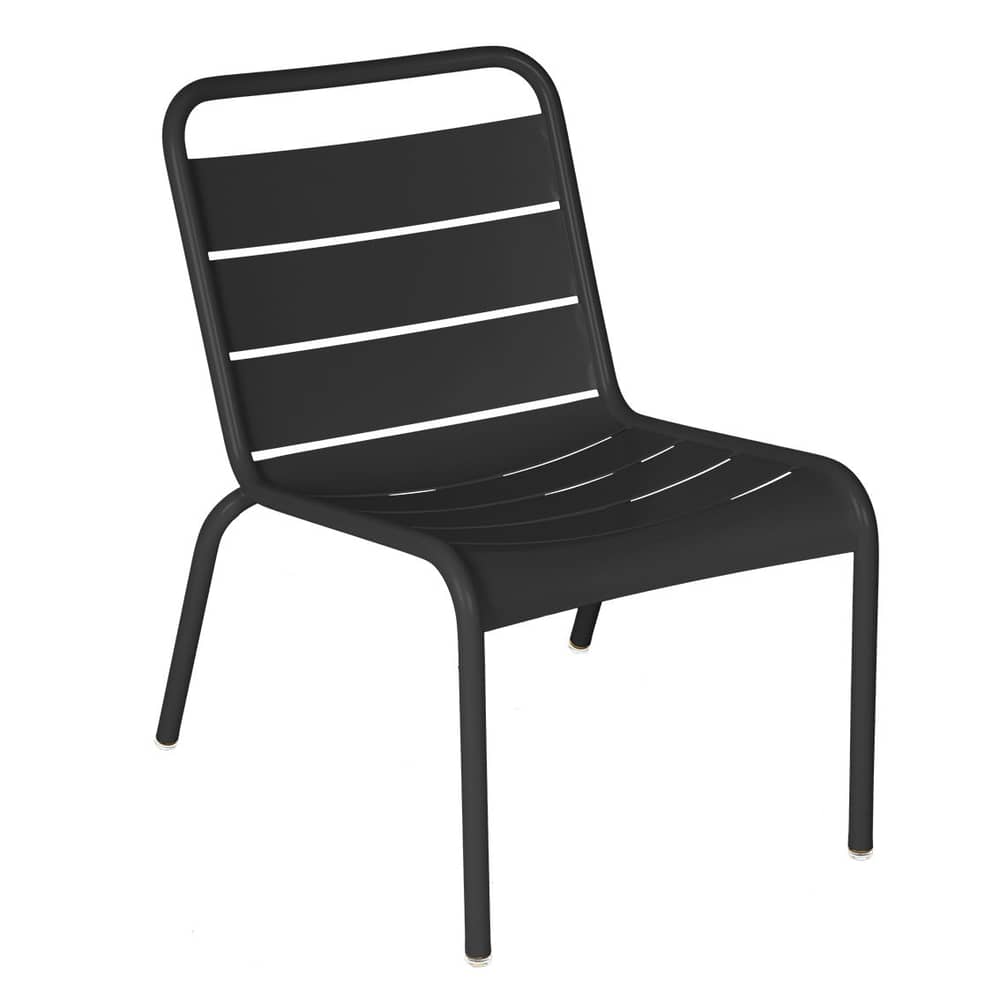 Chaise lounge Luxembourg / Assise basse - Fermob - Carbone - Aluminium