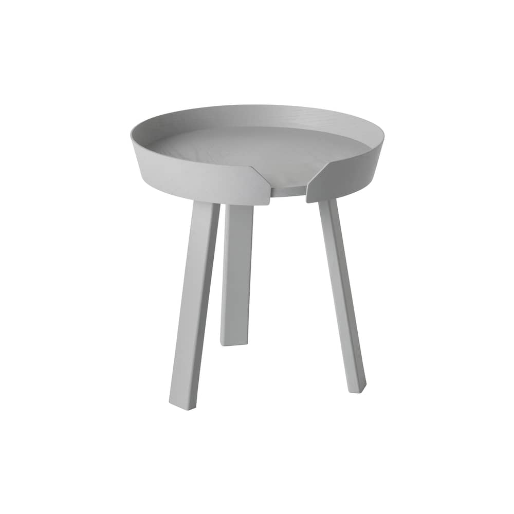 Table basse Around Small bois gris / Ø 45 x H 46 cm - Muuto - Gris - Frêne teinté