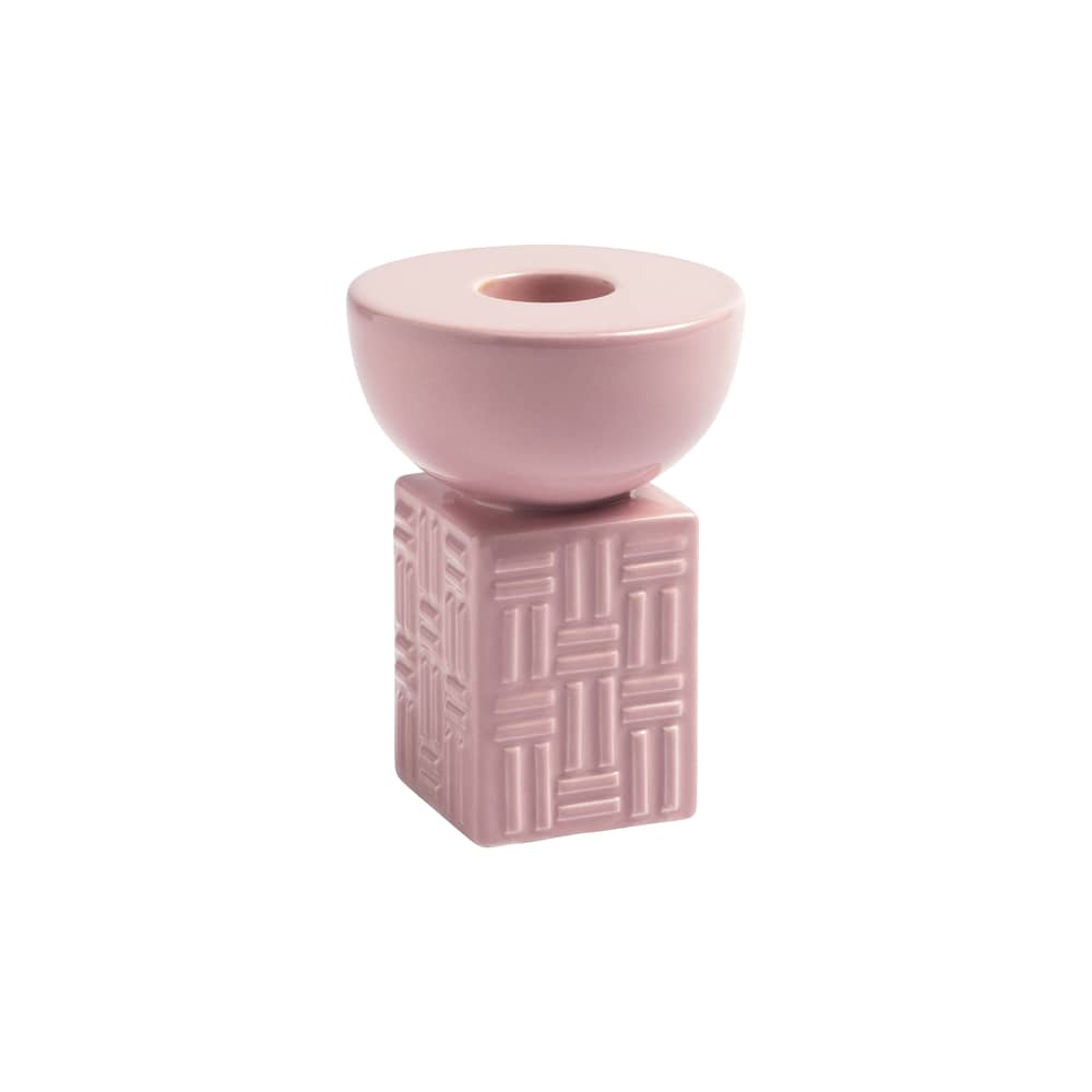 Bougeoir Stack / Ø 7 x H 9 cm - Céramique - & klevering - Rose - Céramique