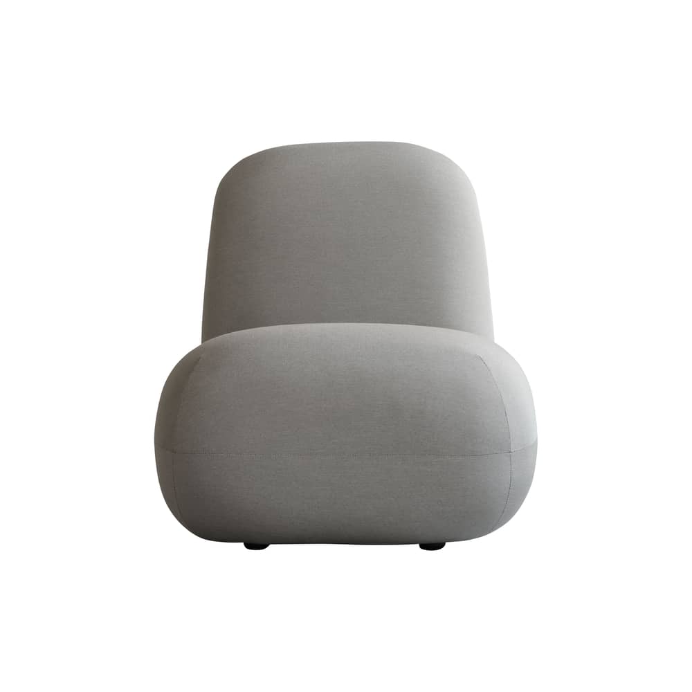 Fauteuil rembourré Toe Flat tissu beige - 101 COPENHAGEN - Taupe (tissu Pallazo 163) - Bois, Mousse, Tissu
