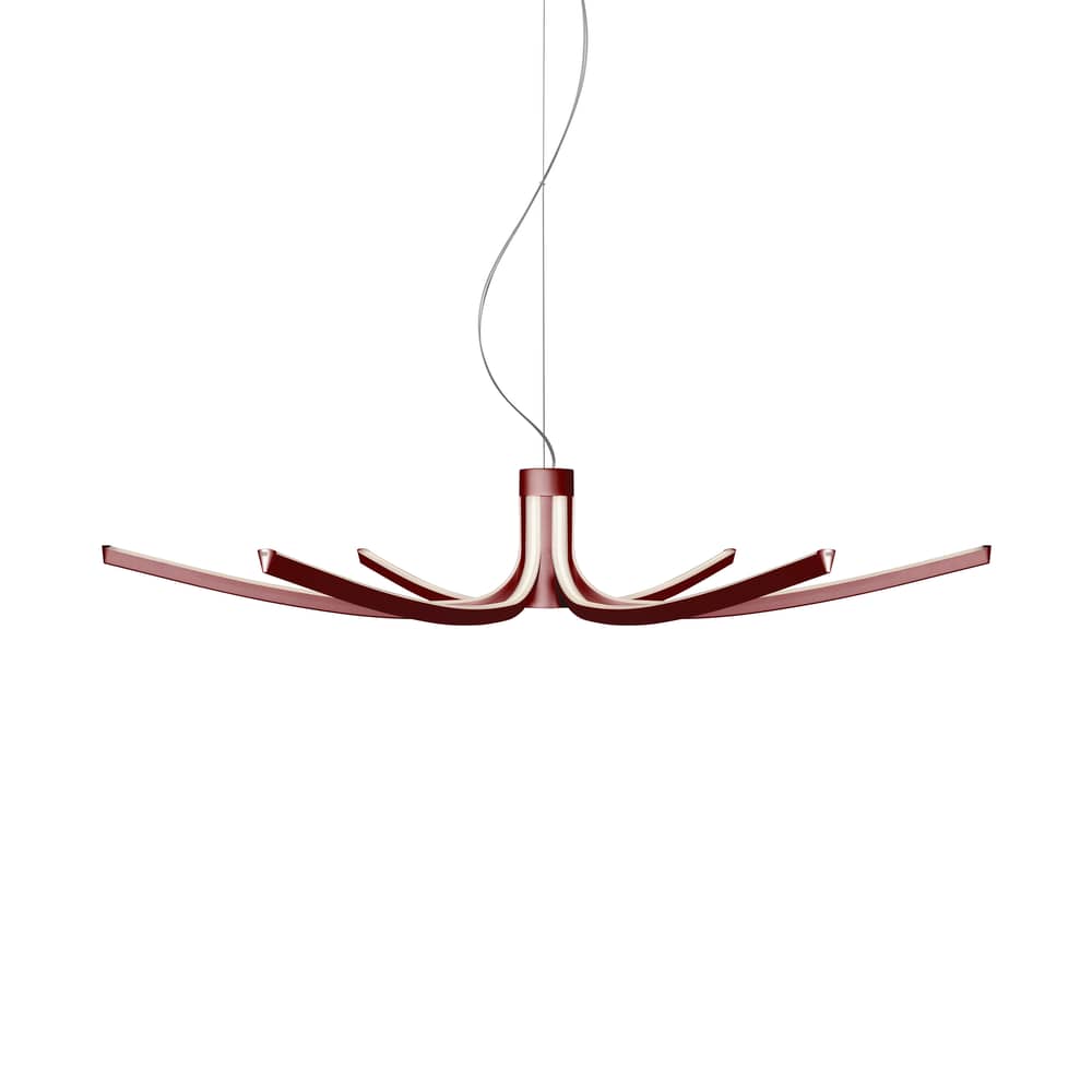 Pendelleuchte Asteria LED metall rot / Ø 105 cm - Foscarini - Dunkelrot - extrudiertes Aluminium
