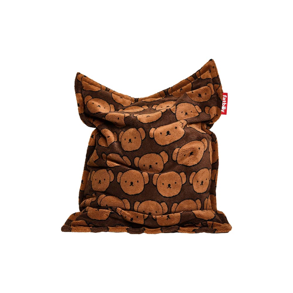 Pouf Original Slim Teddy x Miffy / 155 x 120 cm - Tissu duveteux - Fatboy - Motif Teddy / Marron -  Micro-billes EPS, Tissu peluche