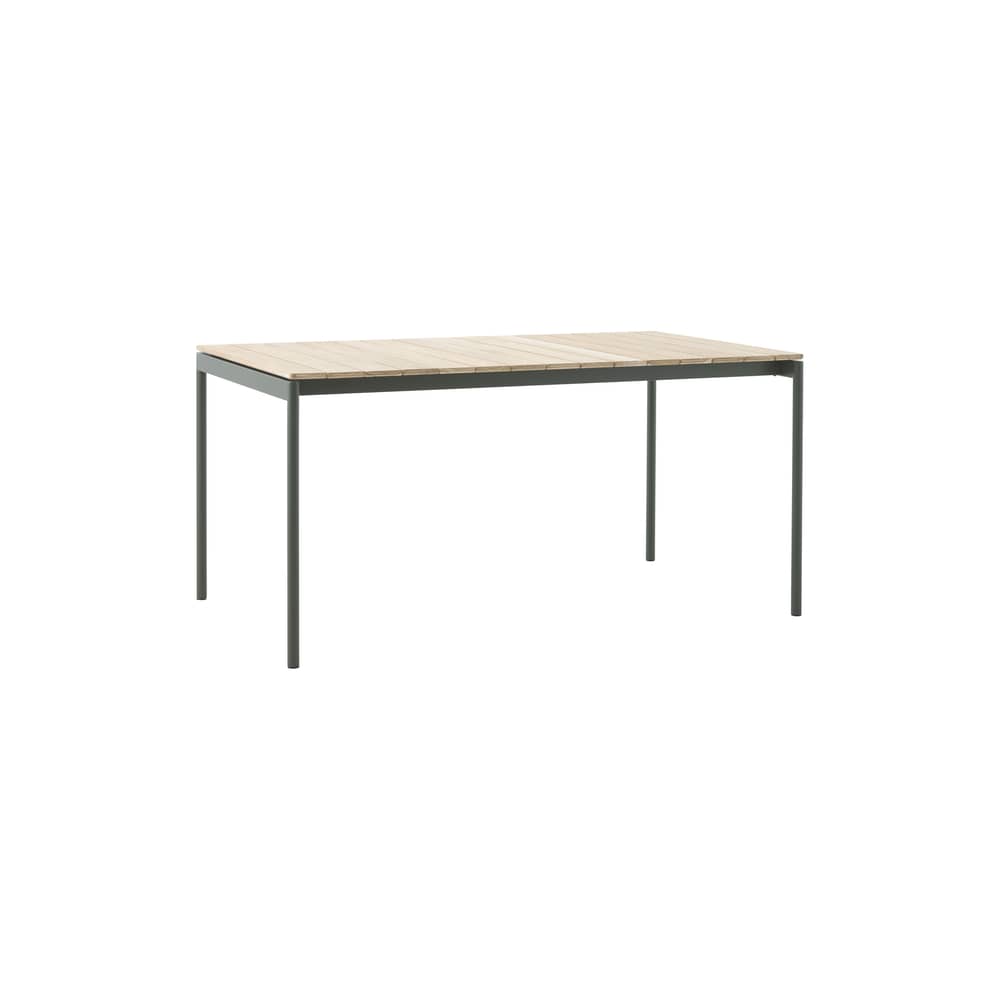 Tavolo rettangolare Ville AV25 legno naturale / 150 x 90 cm - &tradition - Verde bronzo / Teak - Acciaio, Teck