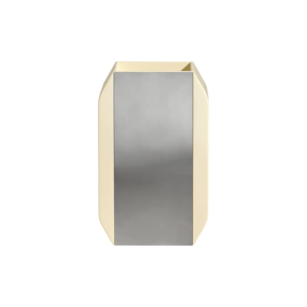 Vase Oscar blanc - Maison Sarah Lavoine - Ecru / Miroir - Aluminium poli, Résine laquée
