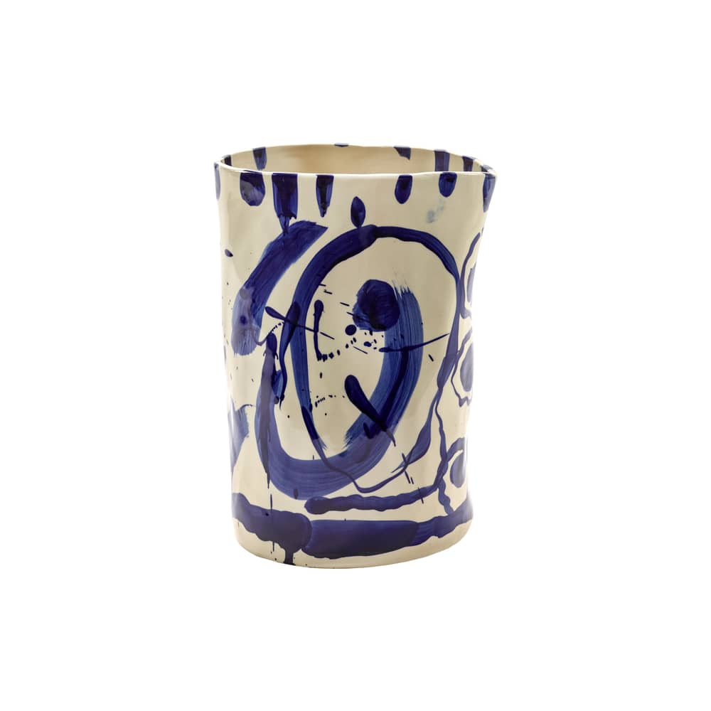 Vaso Sophia Large ceramica blu / H 29 cm - Serax - Grande - Gres smaltato