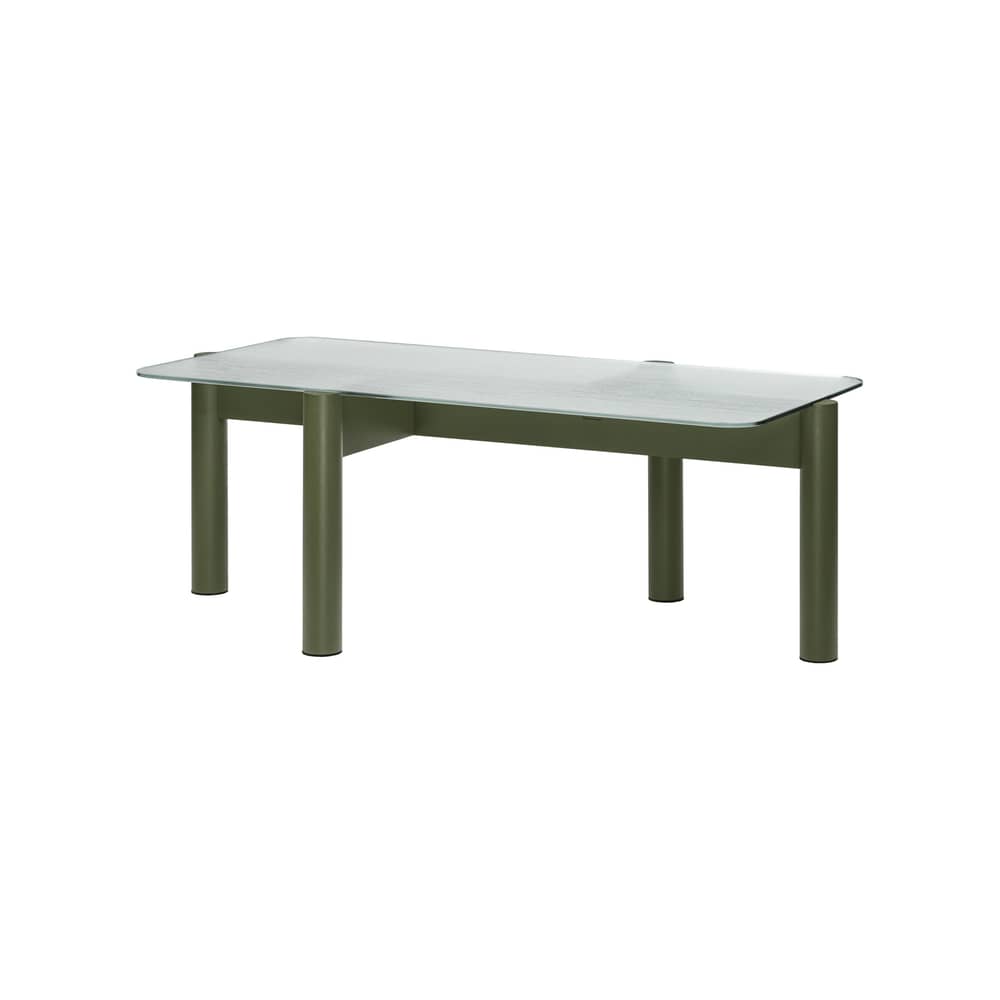 Table basse Kob vert / 105 x 55 x H 40,5 cm - NOO.MA - Vert forêt / Verre - FSC-certified solid beech wood, Soak glass