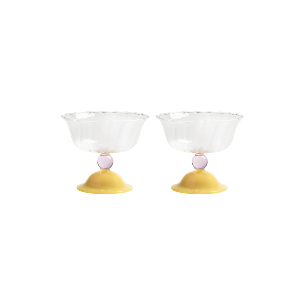 Coupe Tulip / Set de 2 - & klevering - Jaune - Verre borosilicaté