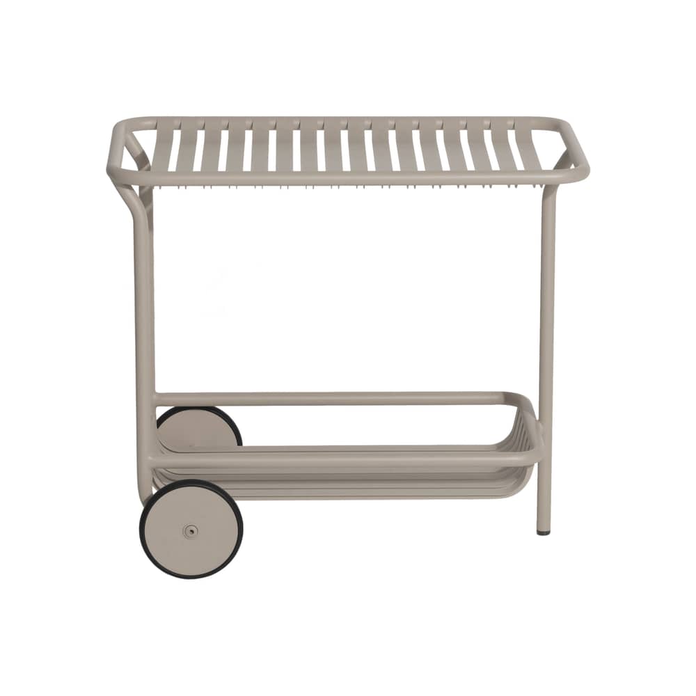 Week-end Dresser metal beige / Aluminium - Wheels - Petite Friture - Dune - Aluminium