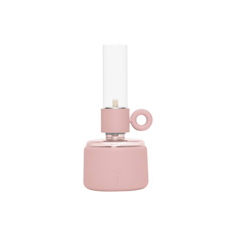 Flamtastique XS Oil lamp plastic material pink / H 22.5 cm - Indoor - Fatboy - Powder pink - Aluminium, Glass, Silicone