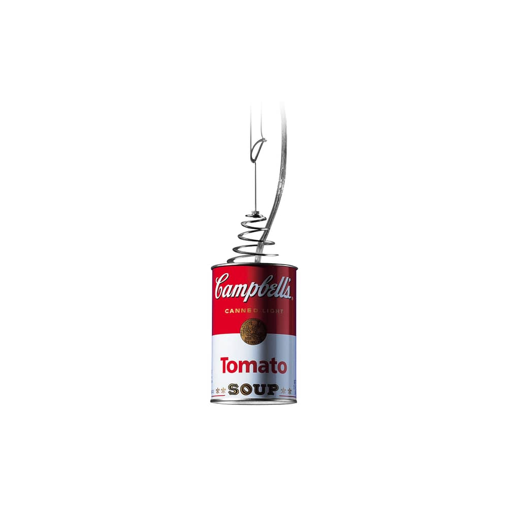 Canned Light Pendant metal white red / HAGEN SCZECH, 2003 - Ingo Maurer - Red & white - Aluminium