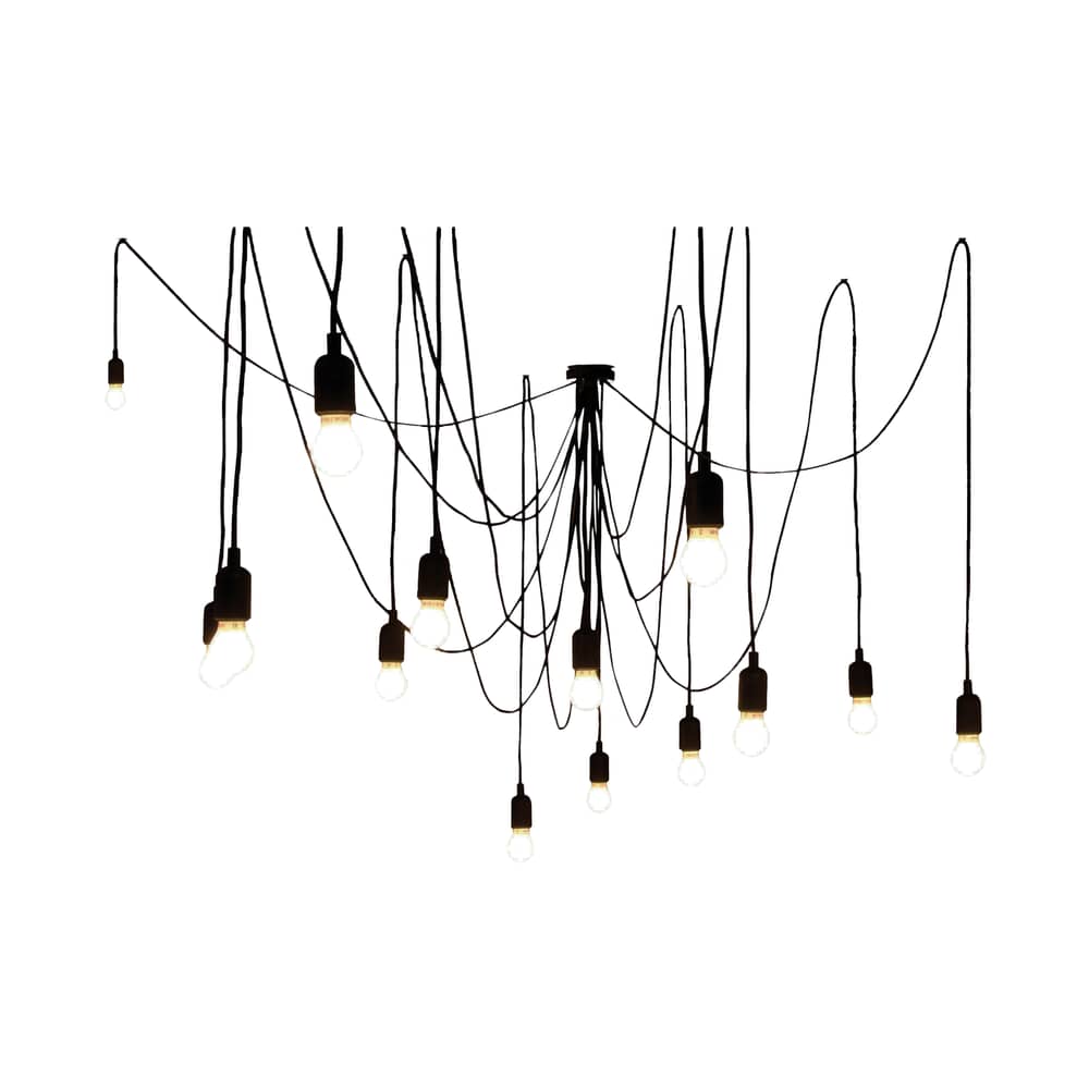 Maman Pendelleuchte / inkl. 14 LED-Leuchten - dimmergeeignet - Seletti - Leuchtmittel weiß, satiniert / Kabel schwarz - Metall, Plastik, Silikon
