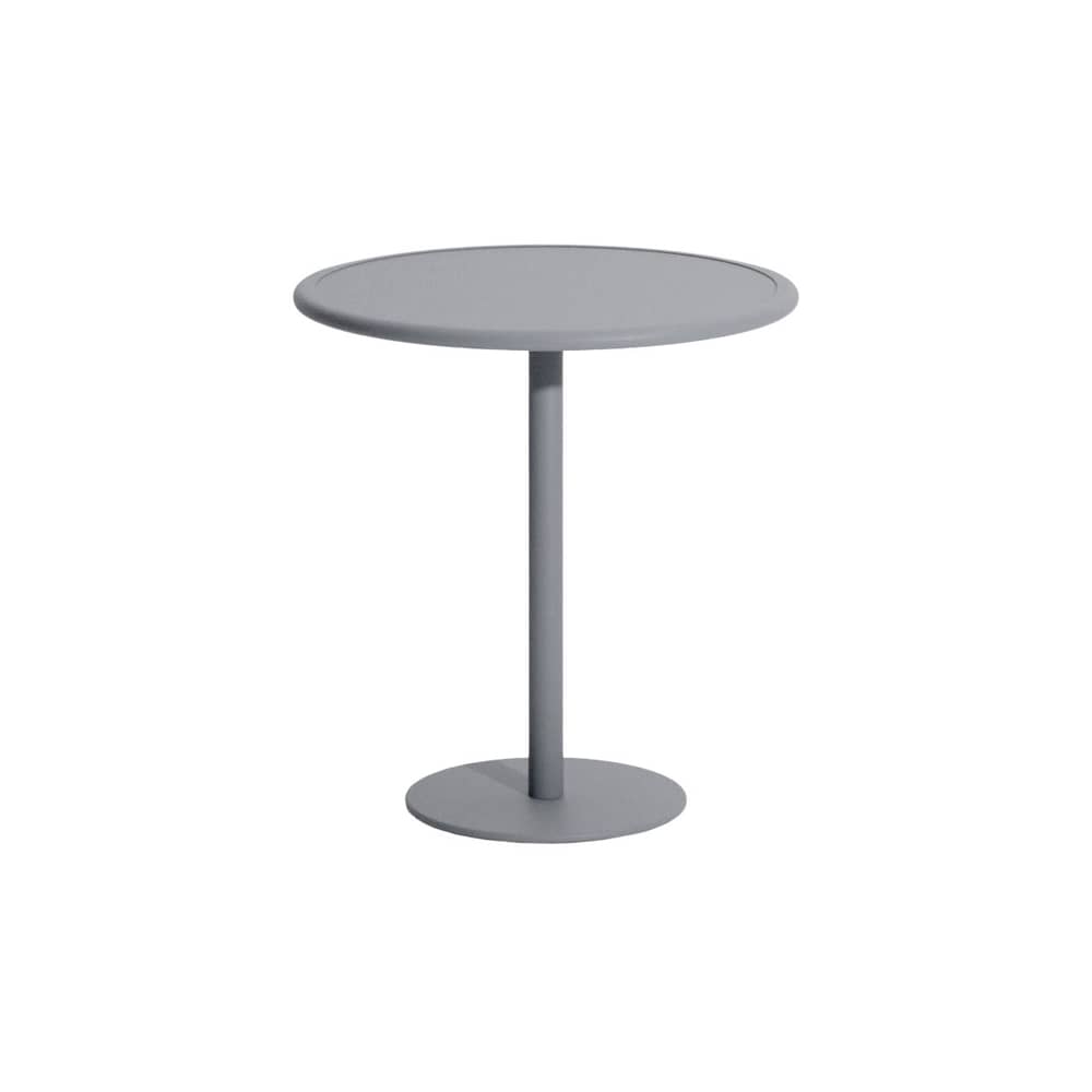 Runder Tisch Week-end metall grau / Ø 70 cm - Aluminium - Petite Friture - Grau Stein-Grau - Aluminium