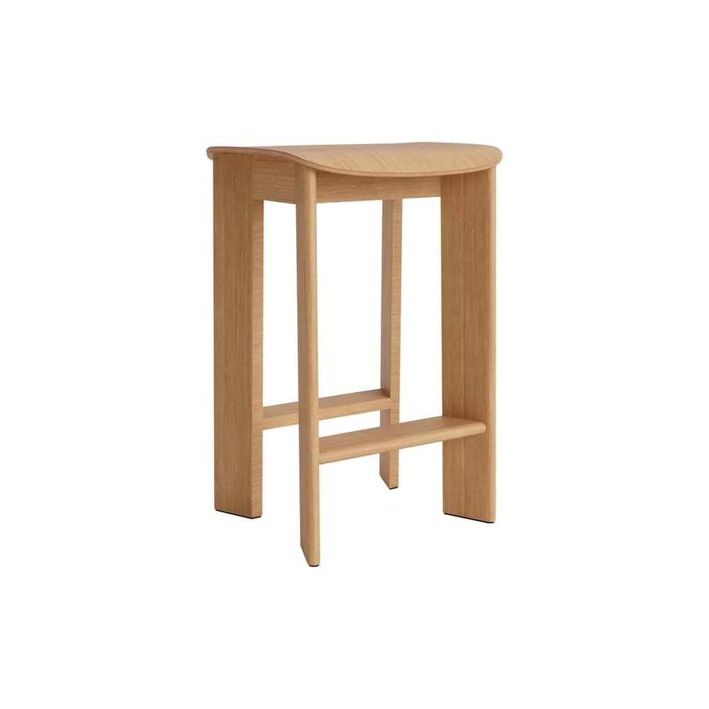 Sgabello alto Chisel 30 Low legno naturale / H 65 cm - Hay - Rovere oliato - Impiallacciatura rovere oliato