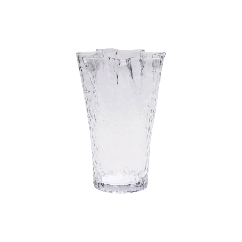 Ruffle Vase glass transparent / Ø 23 x H 30 cm - HÜBSCH - Transparent - Mouth blown glass
