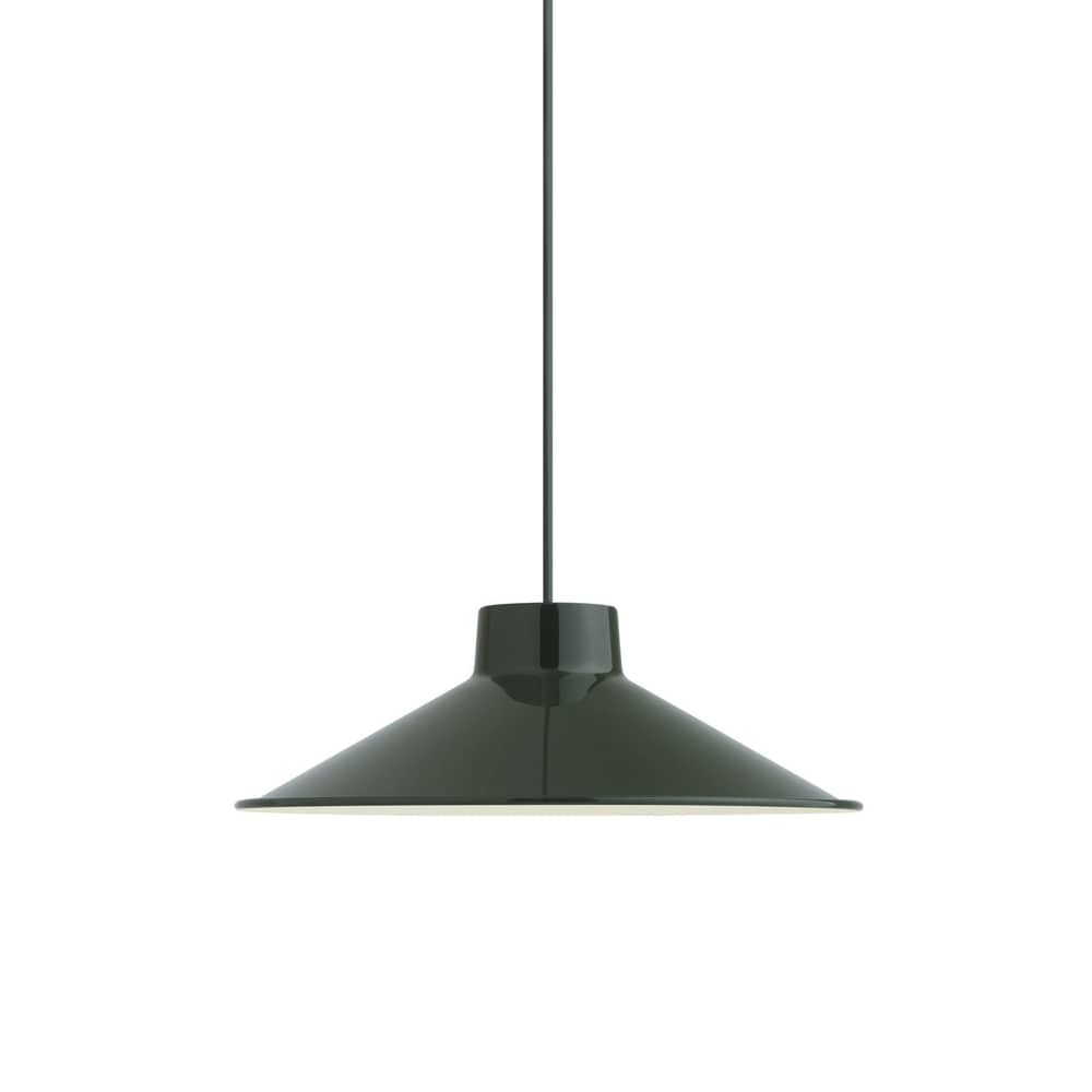 Top Pendant metal green / Ø 36 x H 12 cm - Steel - Muuto - Dark green - Steel