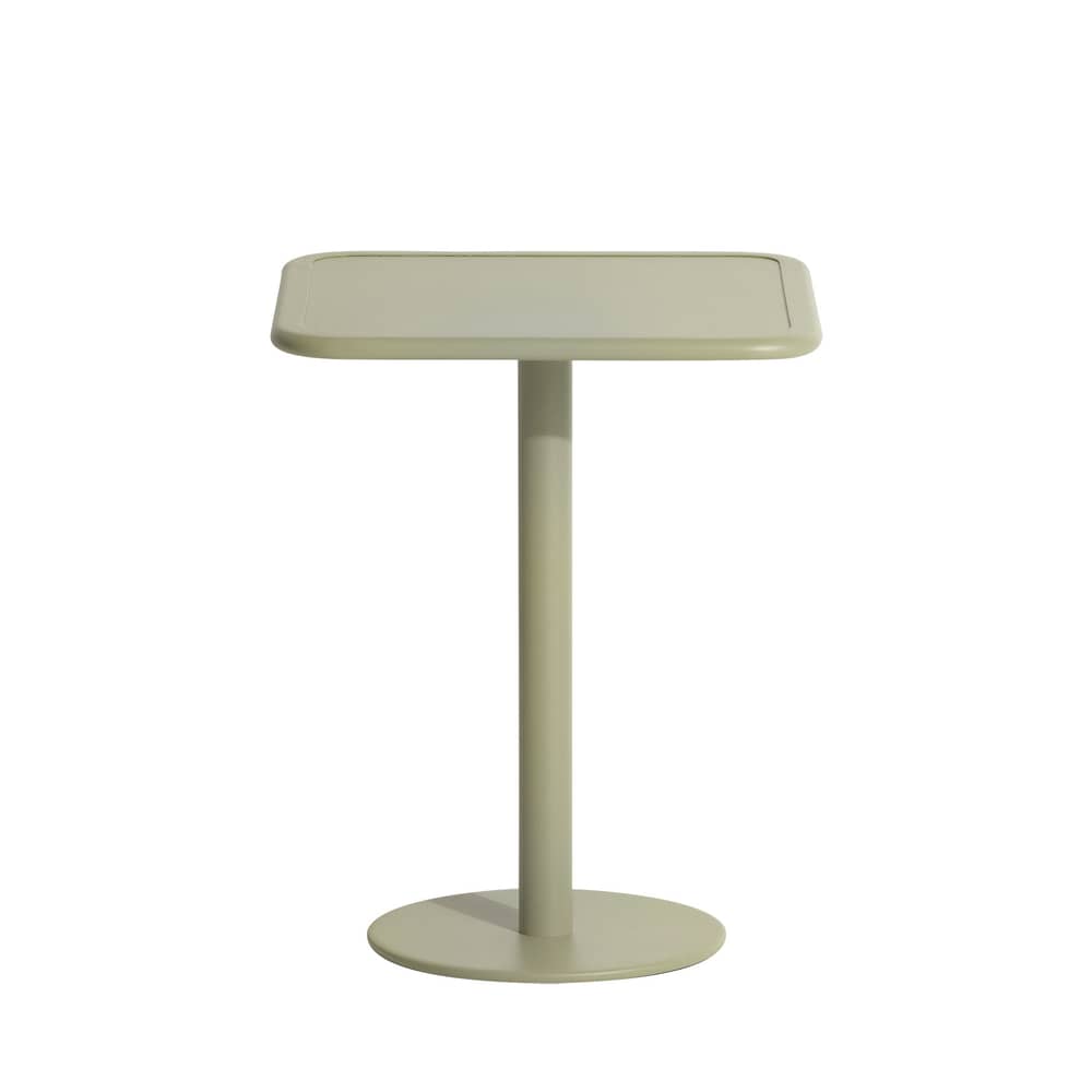 quadratischer Tisch Week-End metall grün / Bistrot - Aluminium - 60 x 60 cm - Petite Friture - Jadegrün - Aluminium, thermolackiert und expoxidbeschichtet