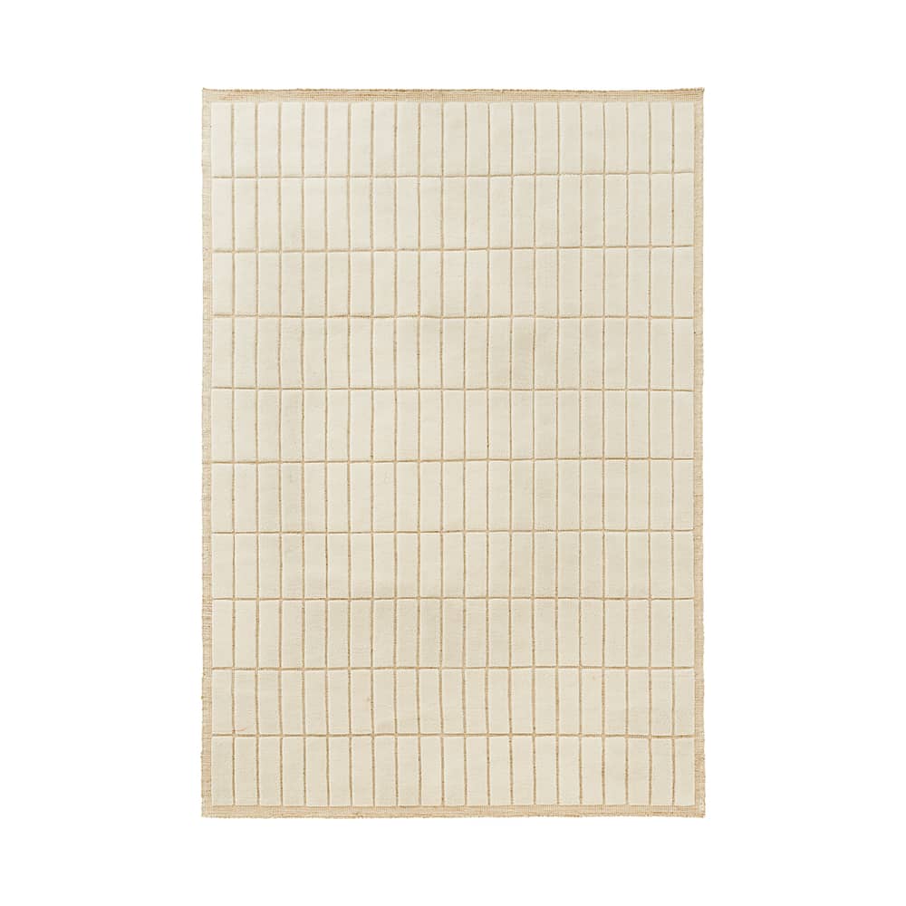 Tapis Tile beige / 200 x 300 cm - Tissé à la main - Audo Copenhagen - Ivoire - Velours ras