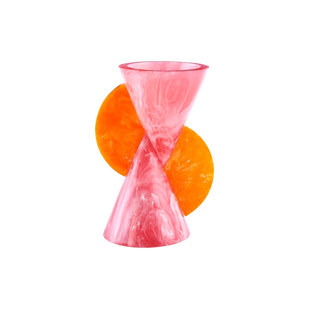 Vase Mustique Cone rose / Acrylique - Jonathan Adler - Cone / Rose & orange - Acrylique