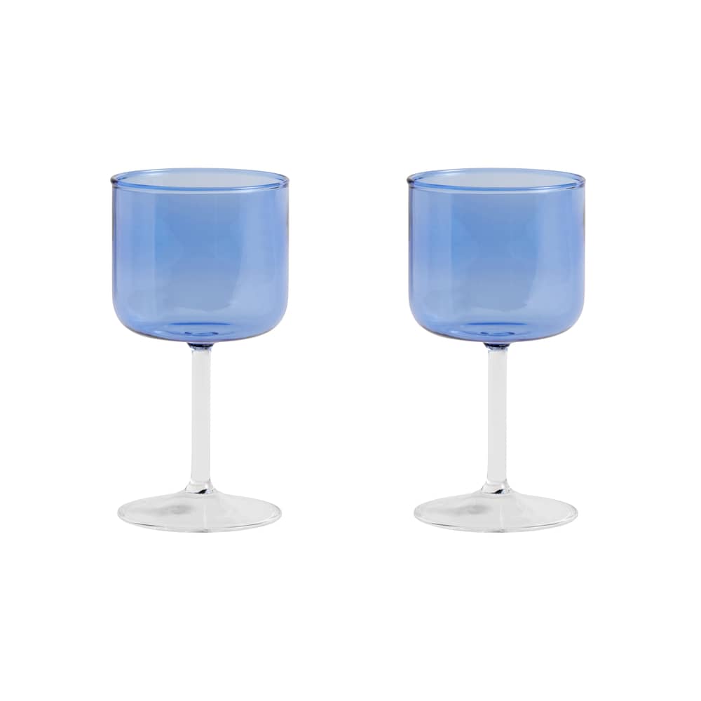 Set de 2 verres à vin Tint - Hay - Bleu / Transparent - Verre borosilicaté