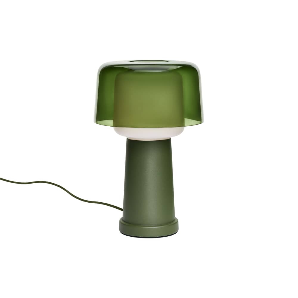 Lampe de table Revolve verre vert - Fatboy - Vert mousse - Aluminium, Verre soufflé bouche