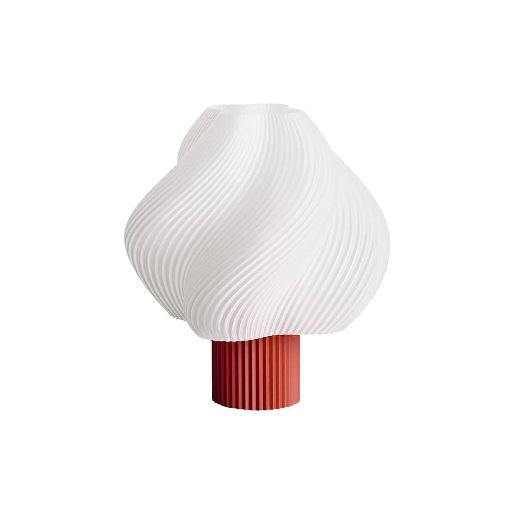 Lampe sans fil rechargeable Soft Serve rouge - CRÈME ATELIER - Rhubarbe / blanc - PLA recyclé