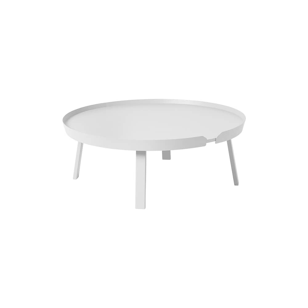 Table basse Around XL / Ø 95 x H 36 cm - Muuto - Blanc - Frêne teinté