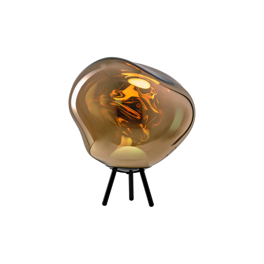 Melt LED Large Wireless rechargeable lamp plastic material gold / Ø 50 cm - free-standing or hanging - Tom Dixon - Gold - Blow-moulded polycarbonate