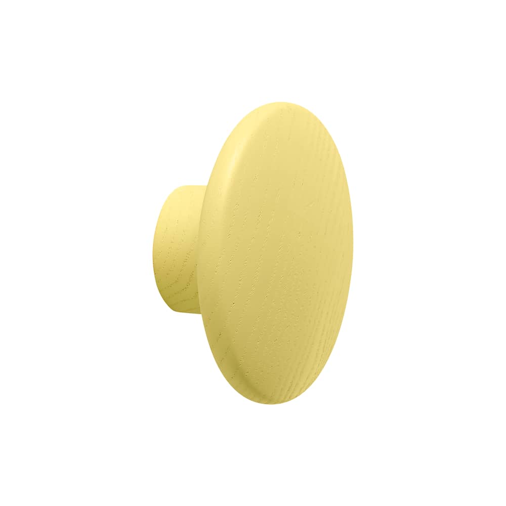 Patère The Dots Wood XS bois / Ø 6,5 cm - Exclusivité en édition limitée - Muuto - Jaune beurre (édition limitée) - Frêne teinté