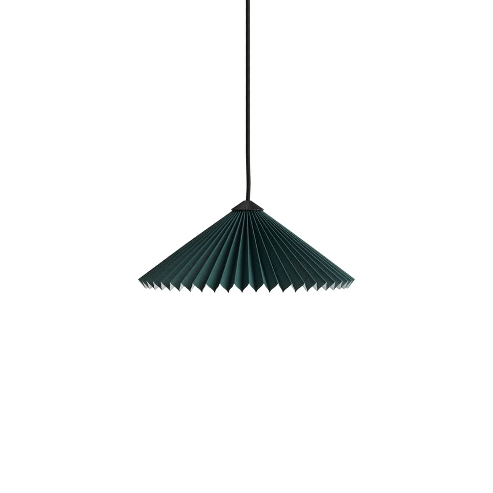 Suspension Matin tissu vert / Ø 30 cm - Hay - Vert - Coton enduit plissé