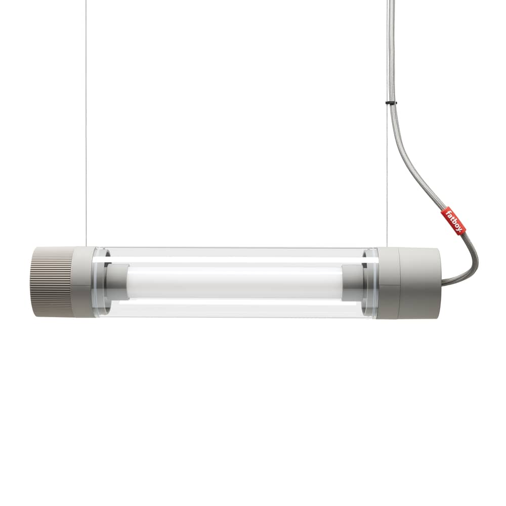 Pendelleuchte Tjoep Small plastikmaterial grau / LED-Wandleuchte - L 50 cm - Drehbar - Fatboy - Hellgrau - Kautschuk, Polykarbonat