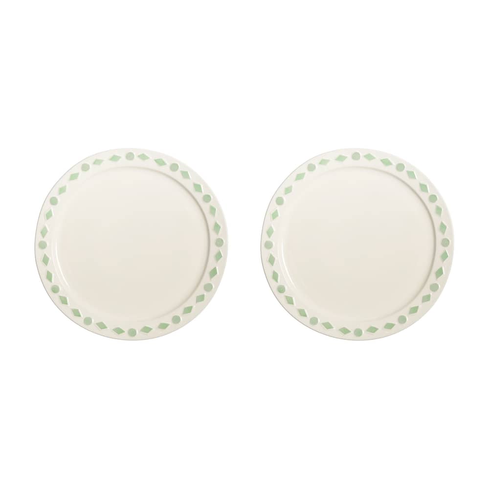 Set de 2 assiettes Folk Large céramique / Ø 27,5 cm - & klevering - Menthe - Porcelaine
