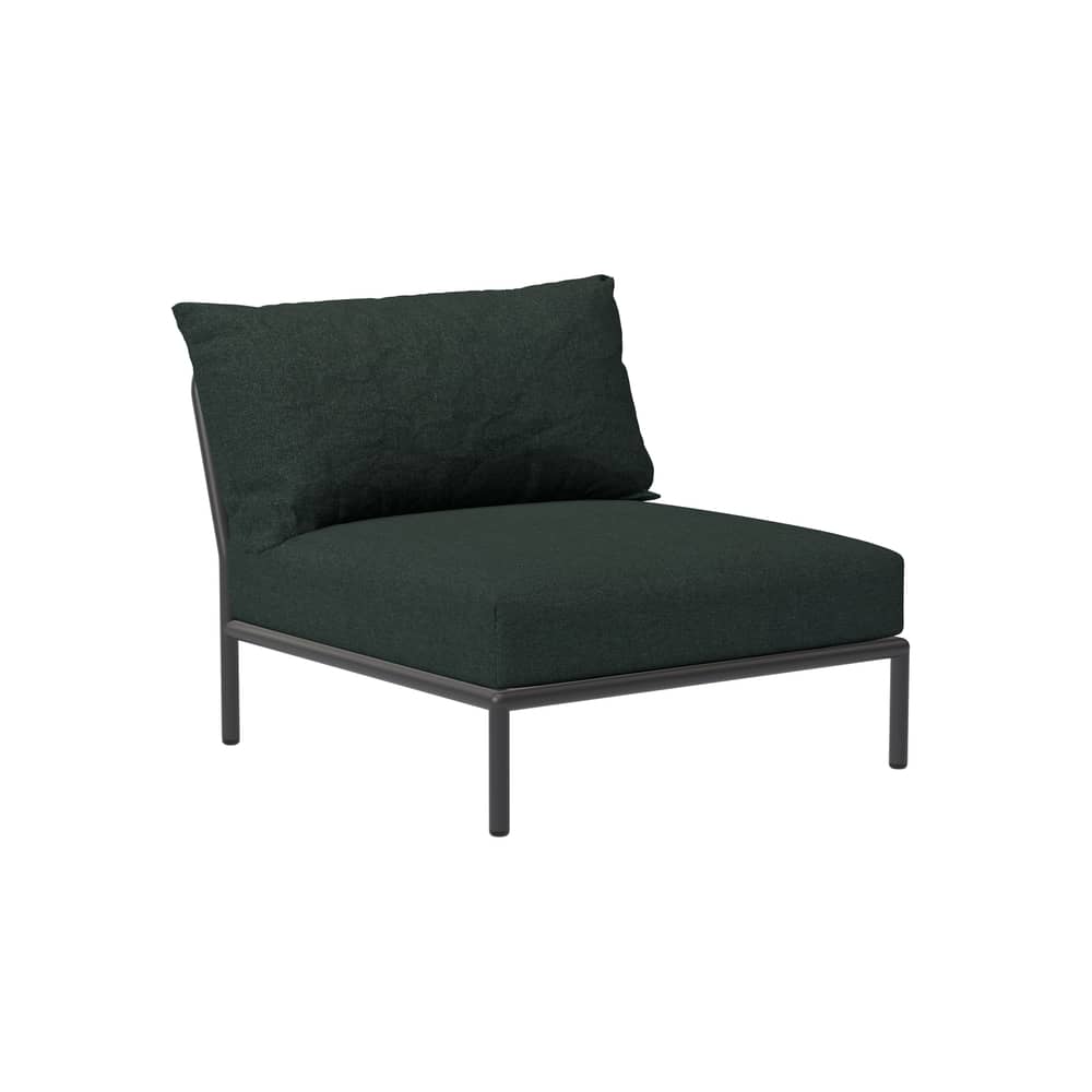 Chauffeuse Level 2 tissu vert / Dossier extra moelleux - Houe - Vert Alpin (tissu Heritage) / Structure anthracite - Acier thermolaqué, Mousse polyuréthane, Tissu Sunbrella Heritage