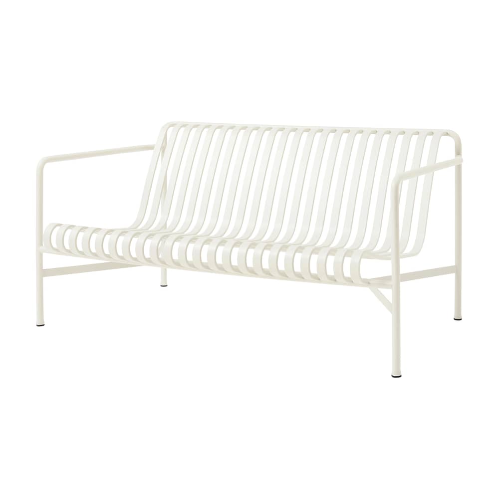 Divano da giardino a 2 posti Palissade Lounge metallo bianco / L 139 cm - Bouroullec, 2016 - Hay - Bianco cremoso - Acciaio